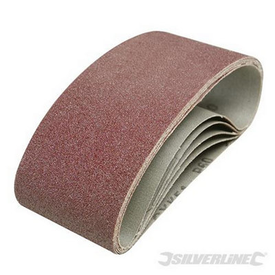 Silverline (901495) Sanding Belts 75 X 457Mm 120 Grit Pack Of 5 Grain