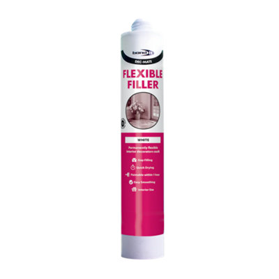B&Q -  Dec-Mate Flexible Filler Quick Drying Interior Decorators Caulk Sealant BondEu4 White350Ml