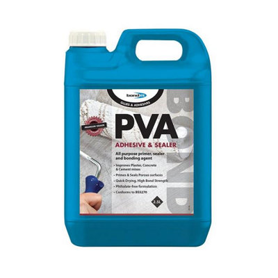 Bond It Pva Adhesive & Sealer Primer Glue Bonding Agent Plaster Purpose2.5L from B&Q