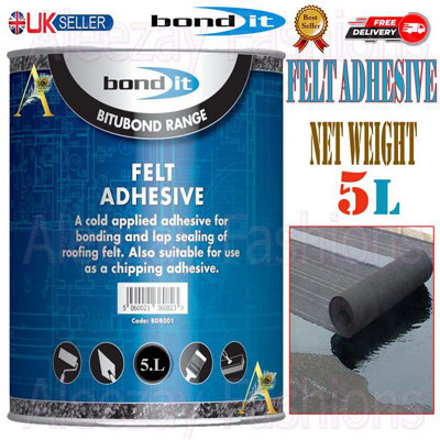 B&Q -  5L Heavy Duty Felt Adhesive Cold Applied Grid Roof Felt Adhesive 5 Litre