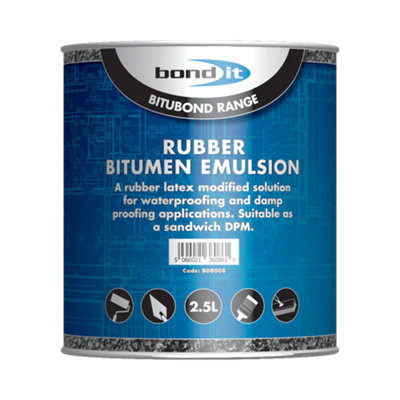 Bond It Bitumen Emulsion Rubber Latex Liquid Dpm Dpc Damp Proof Proofing PaintDark Brown2.5L from B&Q