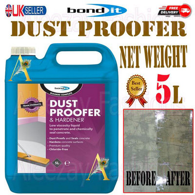 Bond It Dustproofer And Hardener 5L Clear Seals Concrete Chloride Free 5 Litres from B&Q