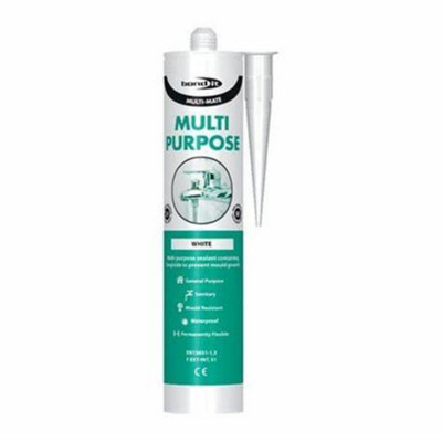 Bond It Multi-Mate Gp Multi Purpose Silicone Sealant Eu3 White from B&Q
