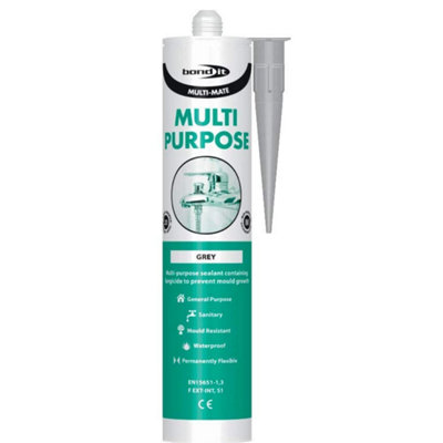 Bond It Multi-Mate Gp Multi Purpose Silicone Sealant Eu3 Grey from B&Q