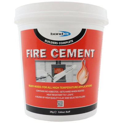 B&Q -  Fire Cement BuffReady Mixed Blend Of Heat-Resistant Resins And Inorganic Fillers2Kg Buff