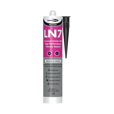 Bond it Premium Ln7 Low Modulus Neutral Cure Waterproof Lmn Silicone Sealant 310Ml Black from B&Q