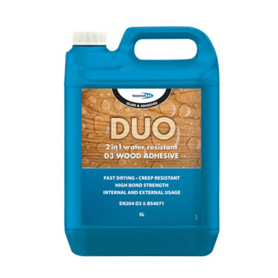 Bond It Wood Glue Duo 2 In 1 Rapid Bond Adhesive D3 Internal External Fast DryingWhite5L from B&Q