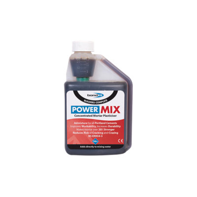 Bond It Power Mix Concentrated Liquid Mortar Plasticiser CementPremium Power Mix Concentrated PlasticiserBrown500Ml from B&Q