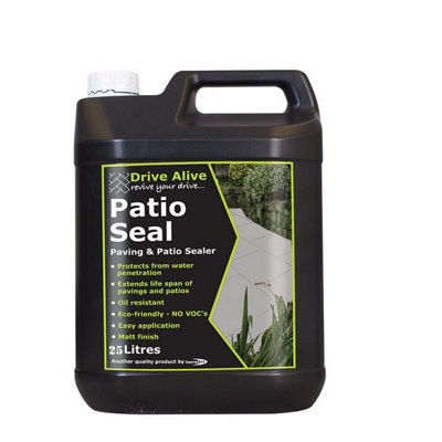 Bond It Drive Alive Patio Seal Paving Patio Slab Sealer Solvent Free Acrylic Liquid Patio SealClear25L from B&Q