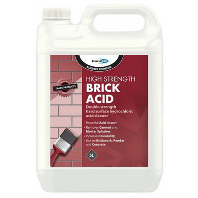 Bond It High Strength Brick Acid Cleaner 16% 5 Litres Concrete Mortar Patio Oil from B&Q