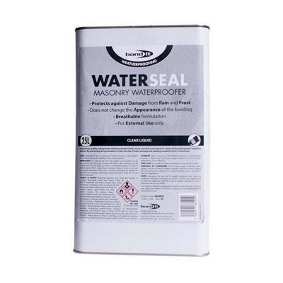 Bond It Silicone Waterseal Masonry Brick Stone Waterproofer Water Proofing - Clear, 25L