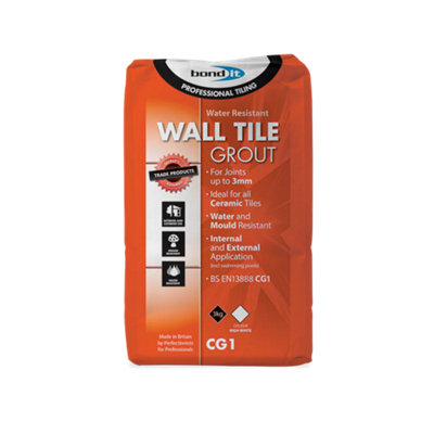 Bond It Cement Based Water & Mould Resistant Cg1 Rated Wall Tile GroutWhite3Kg from B&Q