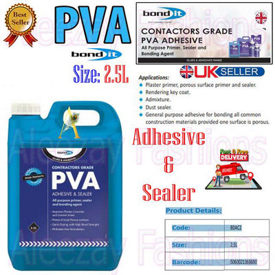 2.5L Bond It Pva Contractors Adhesive & Sealer All Purpose Primer Bonding Agent from B&Q