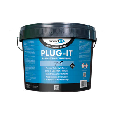 Bond It 5kg PLUG-IT Cement Based Rapid Setting Cracks Leak Joint Plug Tub Bucket - Image 4