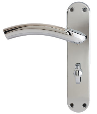 Garonne Bathroom Lock On Back Plate Handle from B&Q
