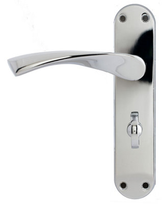 Moselle Bathroom Lock On Back Plate Handle from B&Q