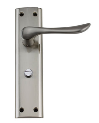Yonne Bathroom Lock On Back Plate Handle from B&Q