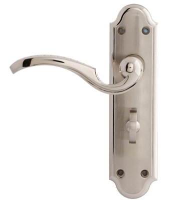 Aubetin Bathroom Lock On Back Plate Handle from B&Q