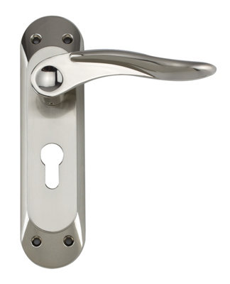 Alzette Euro Lock On Back Plate Handle from B&Q
