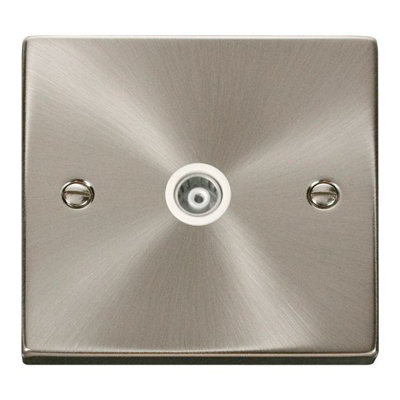 Click Scolmore Click Vpsc158Wh Deco 1 Gang Coaxial Socket Satin Chrome from B&Q