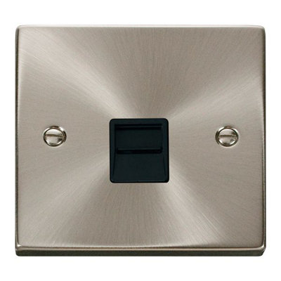 Click Scolmore Click Vpsc120Bk Deco 1 Gang Master Telephone Socket Satin Chrome from B&Q