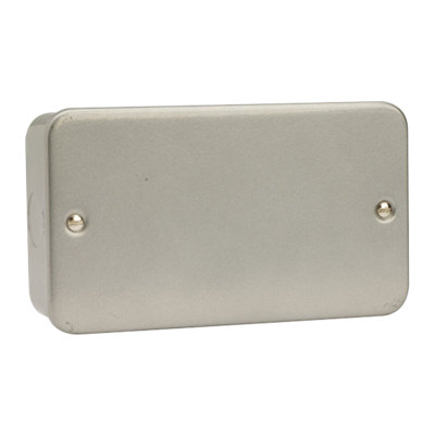 Click Scolmore Metal Clad 2 Gang Double Blanking Plate CoverHeavy Duty Electrophoretic FinishCl061 from B&Q