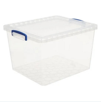 Really Useful Box Nest & Stack 33.5 Litre Clear Plastic Storage Box from B&Q