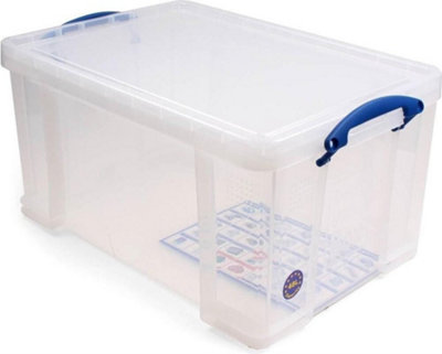 Really Useful 48 Litre Plastic Storage Box with Lid - Clear (48C) - Image 8
