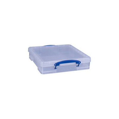 B&Q -  Plastic Storage Box With Lid & Handles7 Litre Clear