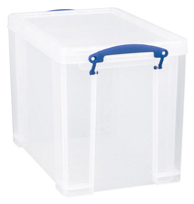 Really Useful 24 Litre Clear ,strong And Stylish Plastic Storage Box With Lid & Handles