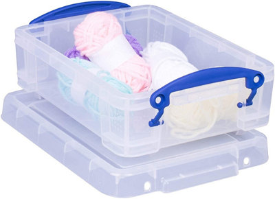 Really Useful Plastic Storage Box 1.75 Litre Clear (Pack Of 4) from B&Q