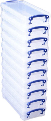 Really Useful Box Company Really Useful Plastic Storage Box Litre Clear (Pack Of 10) Size 0.55