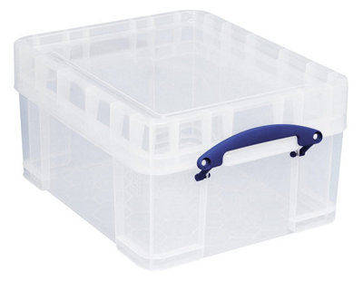 B&Q -  21 Xl Litre Versatile Clear Storage Box: StackableTransparentSecure Solution For Storage