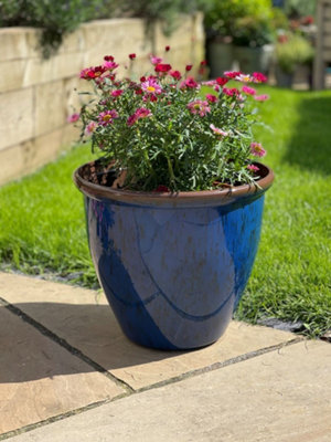 Creekwood Blue Running Glaze Planter 30Cm