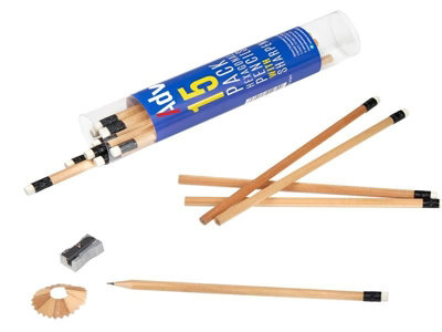 Advent Hexagonal Hb Pencils & Sharpener (Tub 15) from B&Q