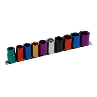 Neilsen Socket Set - 10 Piece 1/2 Inch - Multi-Coloured (Neilsen Ct0909)