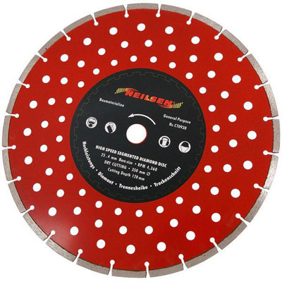 B&Q -  14" 350mm 25.4mm Centre Diamond Cutting Disc With HolesSilent Cut (Ct0930)