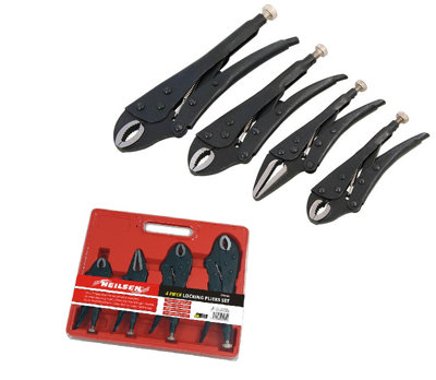 Locking Plier Set 4Pc Grip Wrench Set Vice Pliers Locking Lock Mole Grips Ct0980 from B&Q
