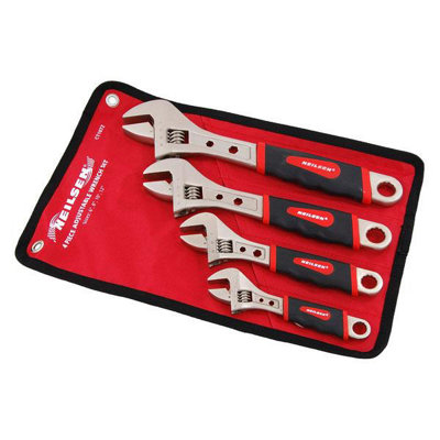Neilsen 4Pc Adjustable Spanner Wrench Soft Grip Handle 150mm 200mm 250mm 300mm from B&Q