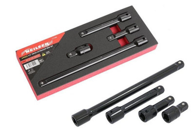 IMPACT SOCKET EXTENSION BAR SET 4PC 1/2"" DRIVE HEAVY DUTY 50mm 75mm 125mm 250mm - Image 11
