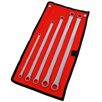 B&Q -  5Pc Double Ended Ring Spanner Set Metric Wrench Spanners 8mm19mm