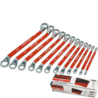  12Pc Soft Grip Double Offset Ring Spanner Set Metric Wrench Spanners