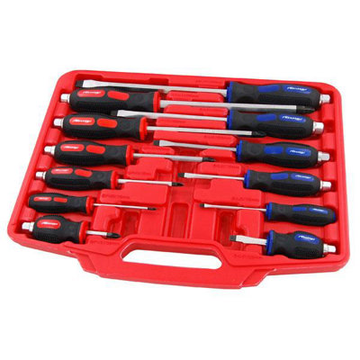 B&Q - Pound Through Screwdriver Set 12 Piece Flat And Pozi ( Ct1427)