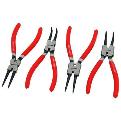 B&Q -  4Pc Circlip Snap Ring Pliers Internal External Bent Straight Plier Set