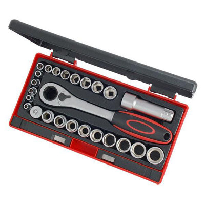 25Pc Go Thru Ratchet Socket Set 10-19mm Go Through (Neilsen Ct1717) from B&Q