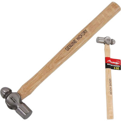 B&Q -  4Oz Round Ball Pein Hammer Hickory Handle Engineers Lightweight
