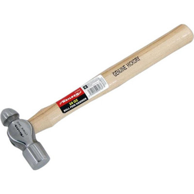 Neilsen 24Oz Round Ball Pein Hammer Hickory Handle Engineers Machinists from B&Q