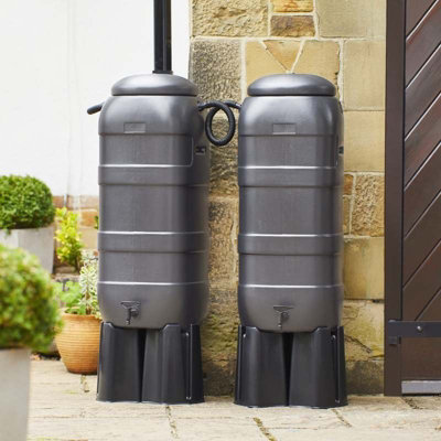 Mini Rainsaver 100 Litre Grey Water Butt Double Kit from B&Q