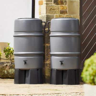 Harcostar 227 Litre Grey Water Butt Double Kit from B&Q