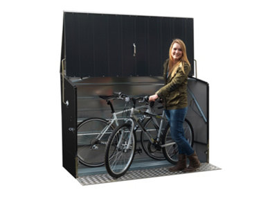 Trimetals Bike Storage Shed With Ramp (Fits Up To 3 Adult Bikes) Anthracite from B&Q